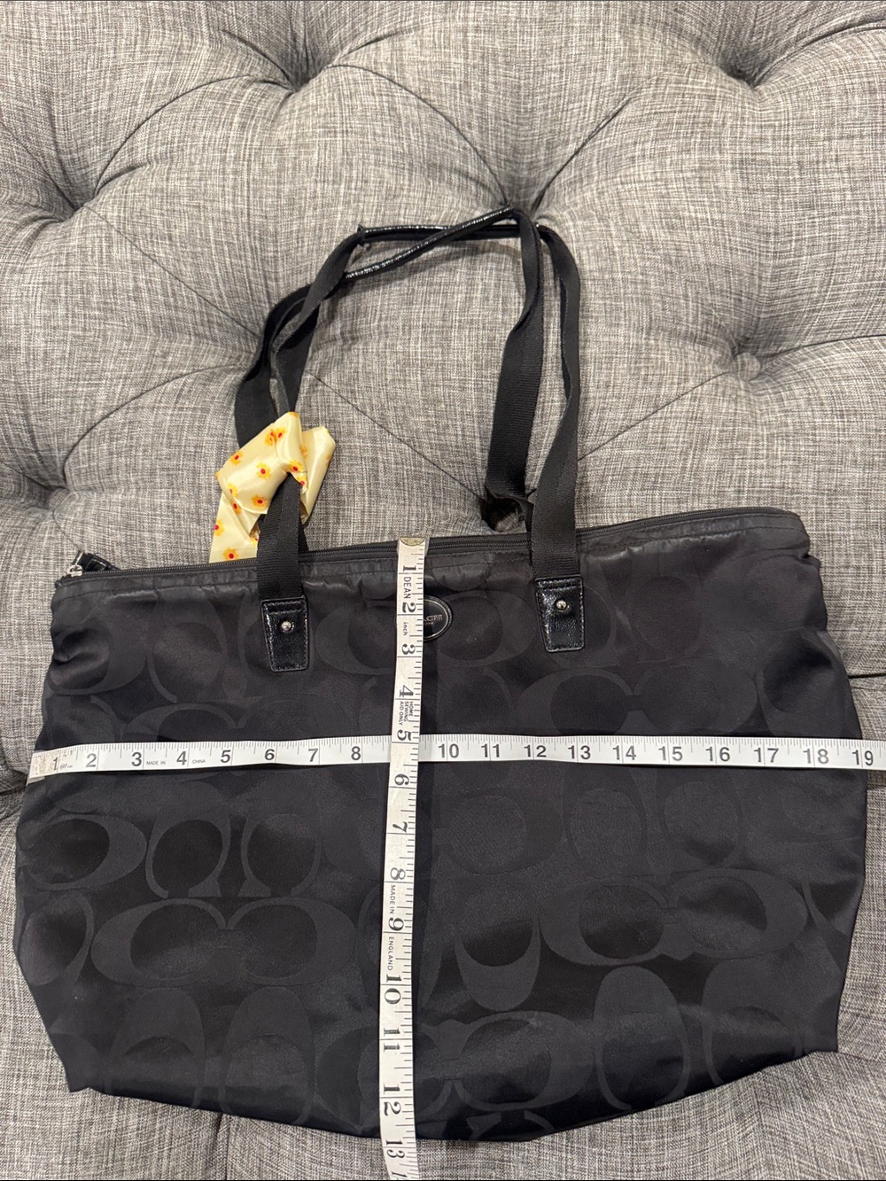 Coach Bag Getaway Black Signature Nylon Packable Weekender Tote Set - Picture 17 of 17